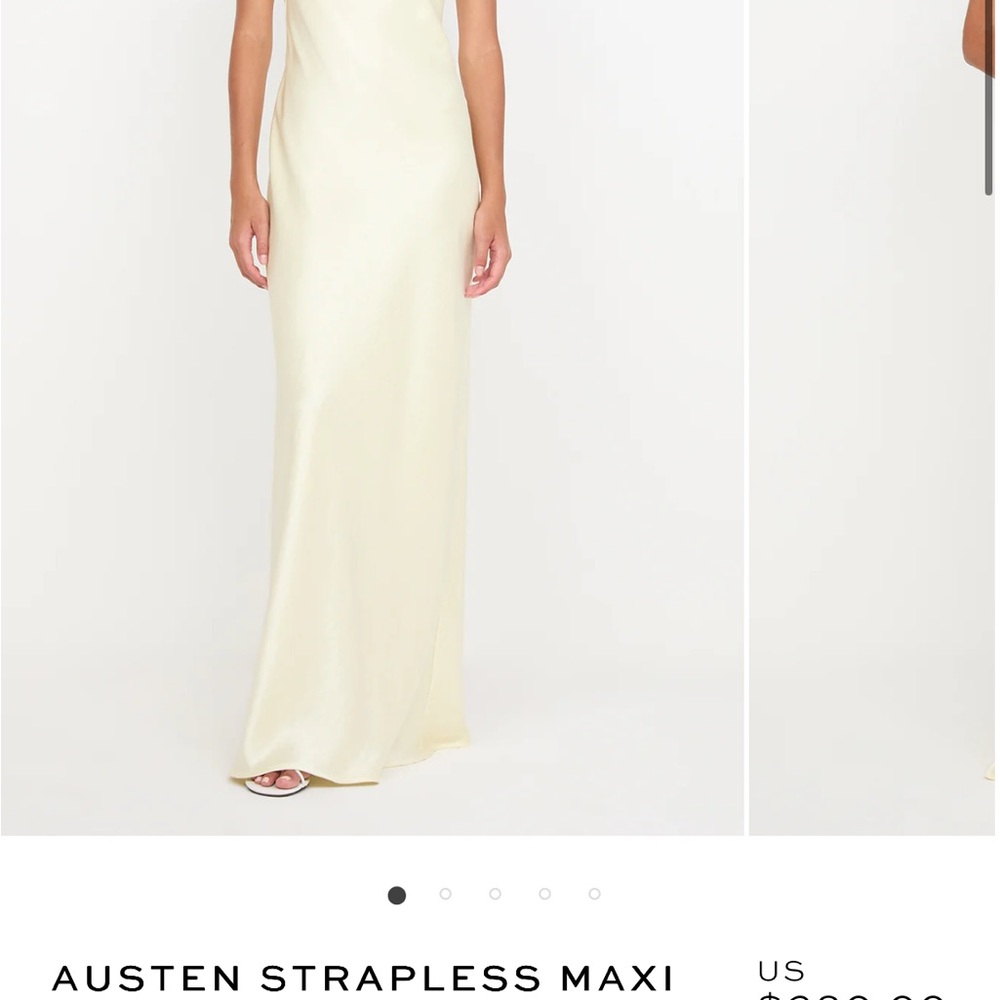 BEC & BRIDGE AUSTEN STRAPLESS MAXI DRESS IN ICE YELLOW